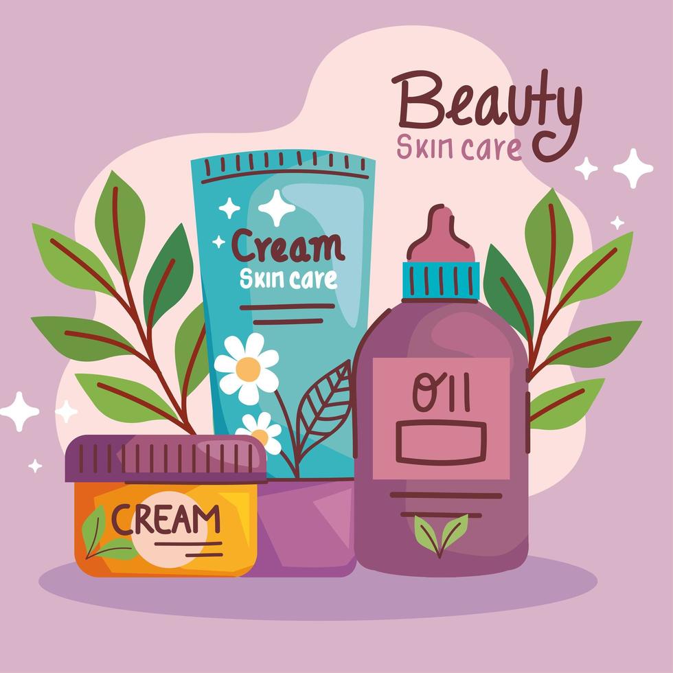 nature skin care icons vector