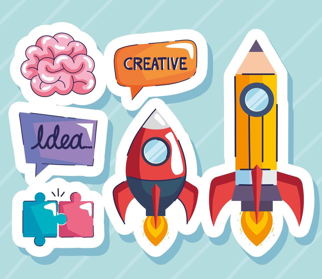 idea and creative stickers vector