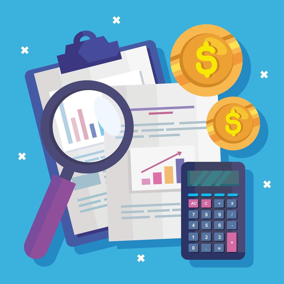 statistic and finance icons vector