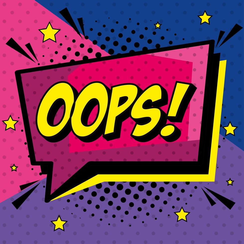 oops comic onomatopoeia in bubble vector