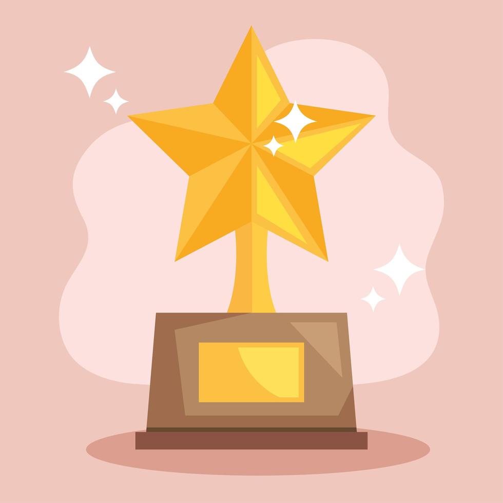 trophy with star vector
