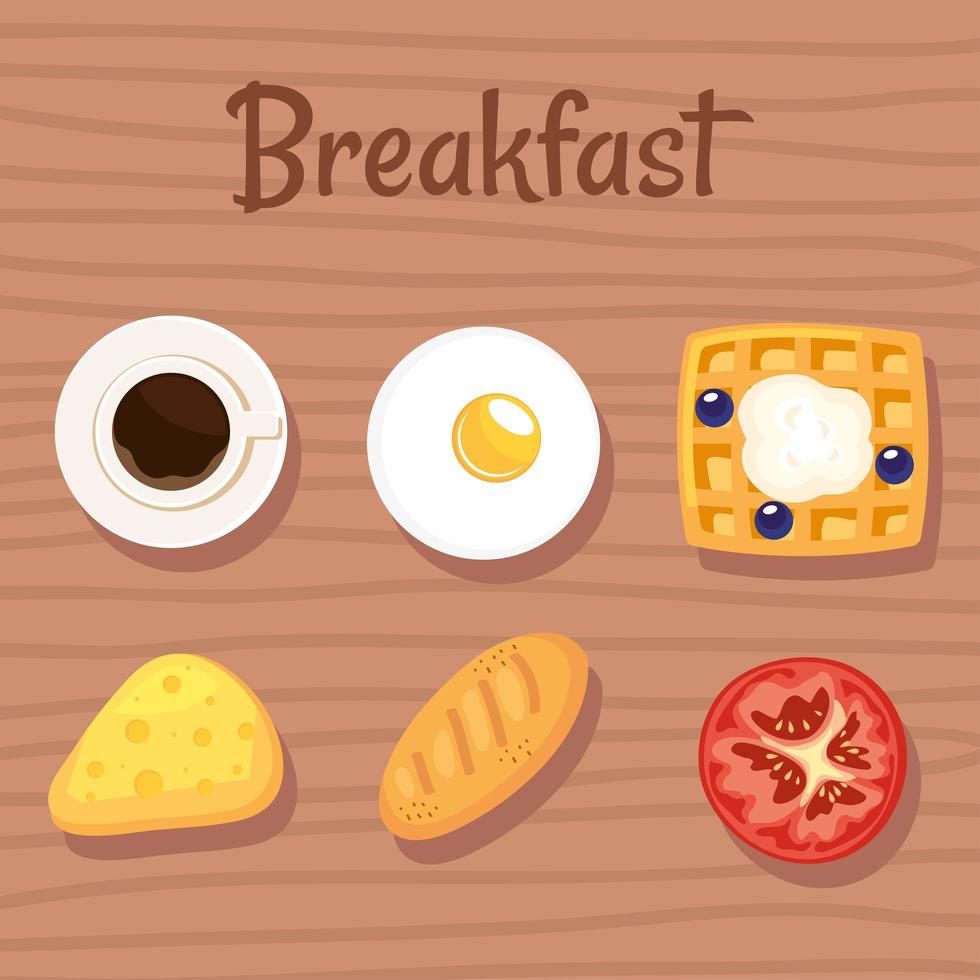 delicious breakfast ingredients vector