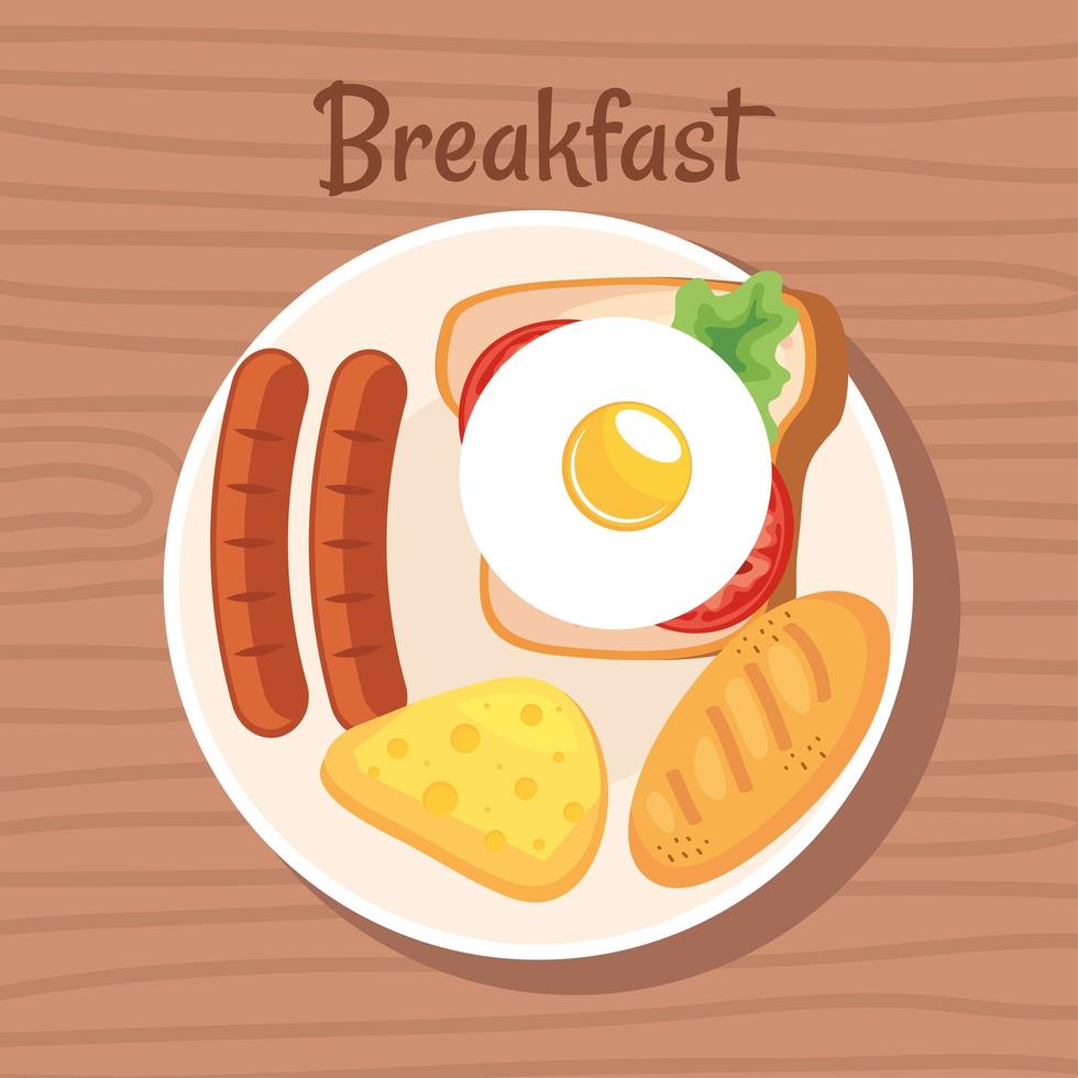 dish of breakfast vector