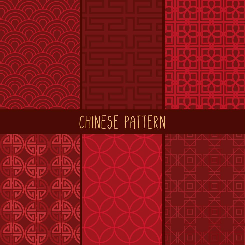 chinese style six backgrounds vector