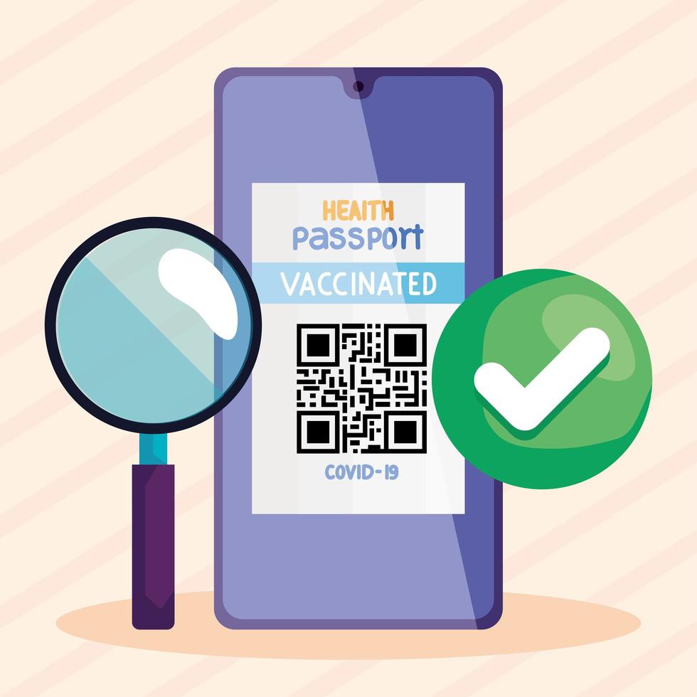 health passport in smartphone vector