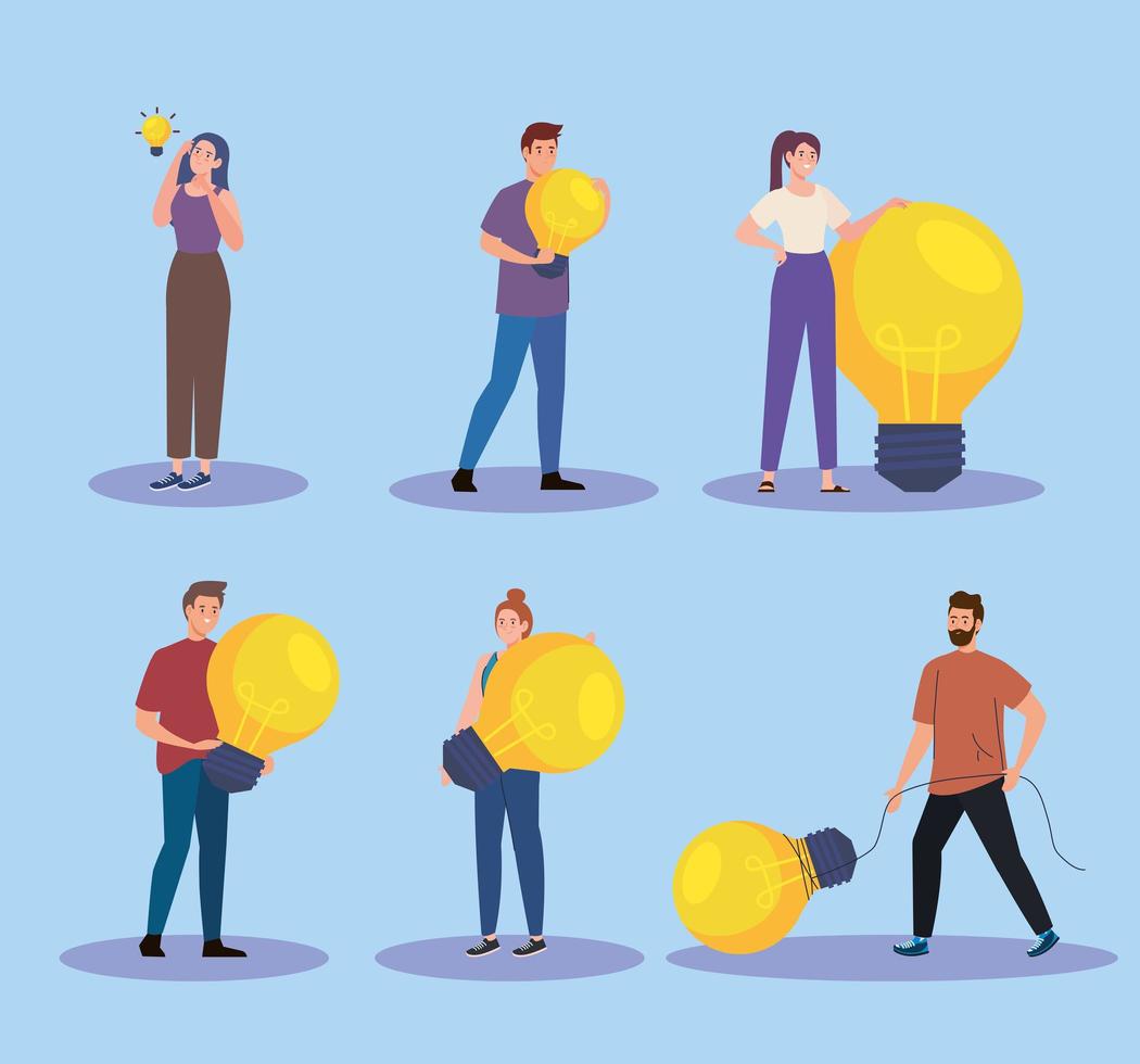 young people with ideas vector