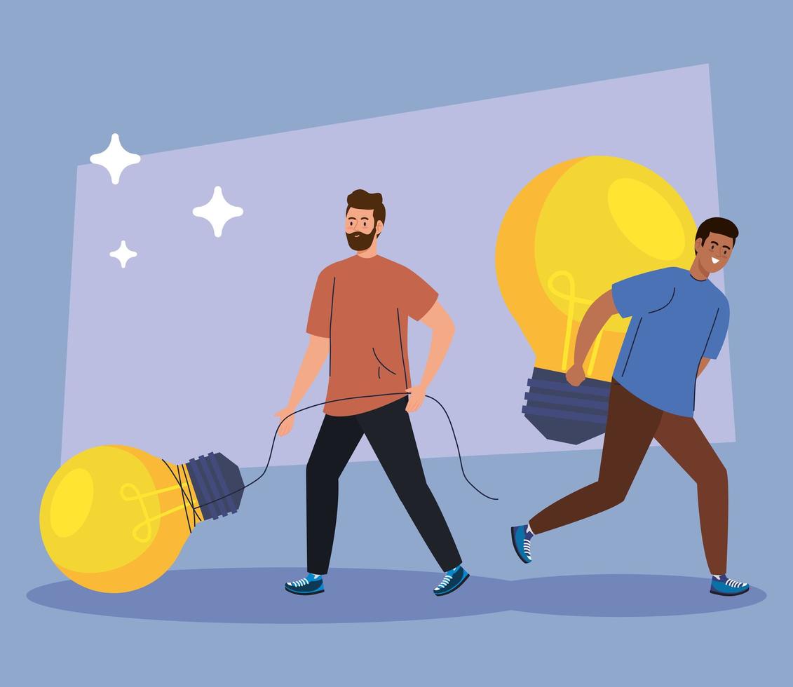 men with ideas bright vector