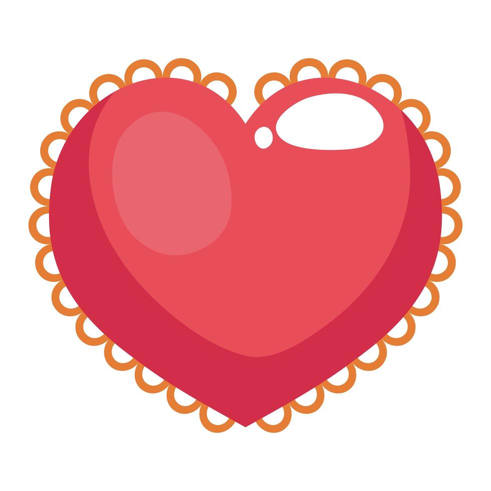 heart love with lace vector