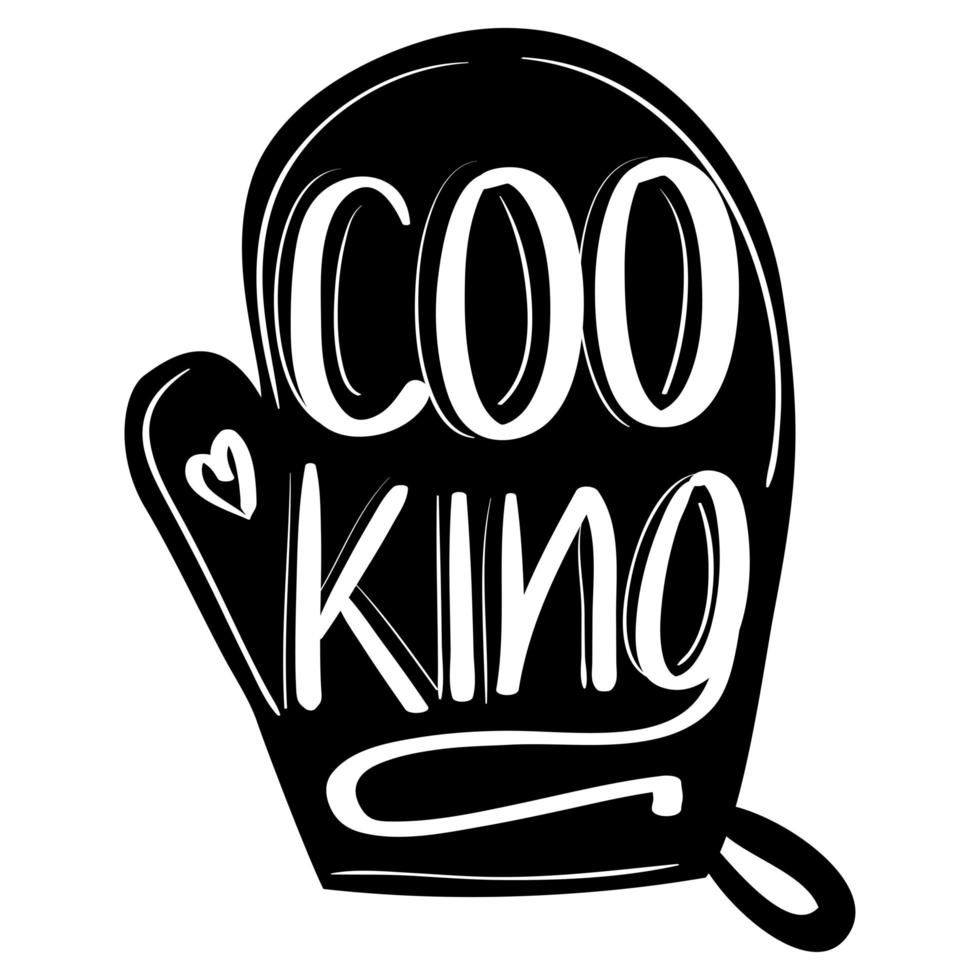 cooking lettering in glove vector