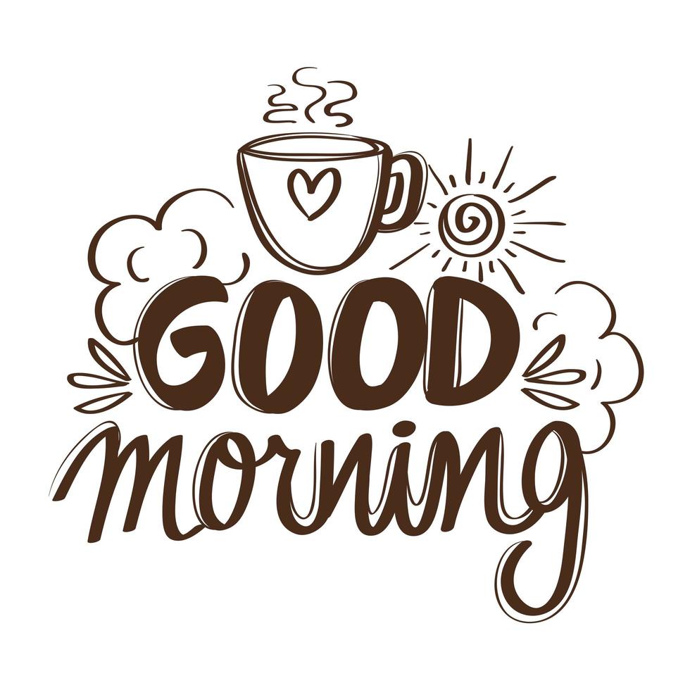 good morning with cup vector