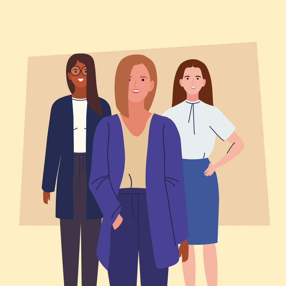 elegant business women group vector