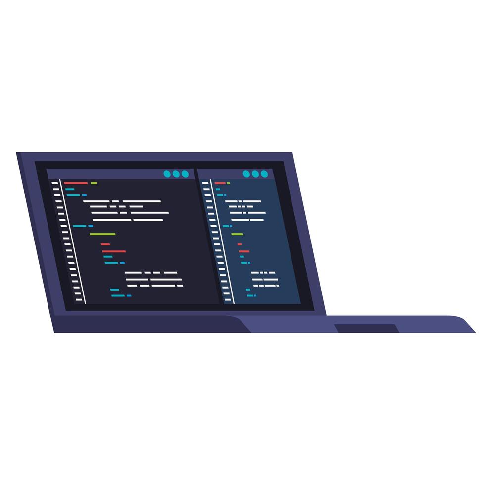 laptop with web development vector