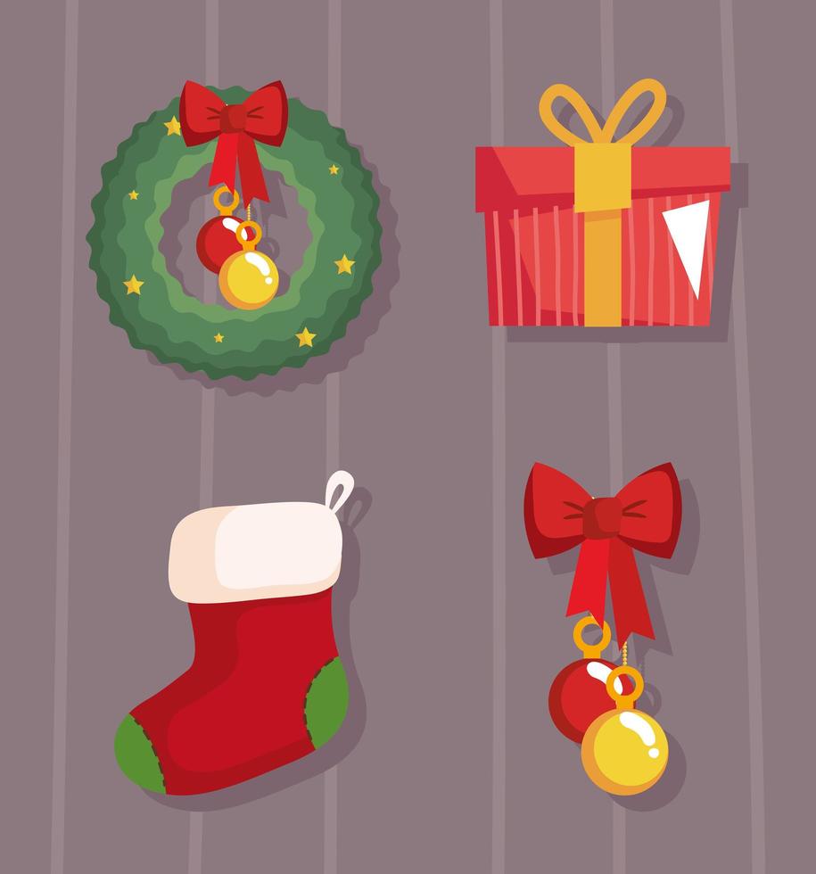 christmas decoration icons vector
