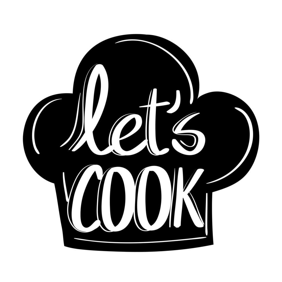 lets cook lettering vector