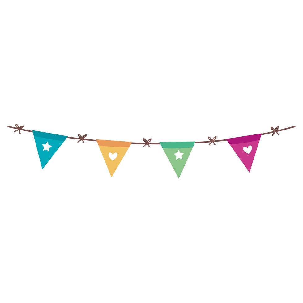 garlands hanging decoration vector