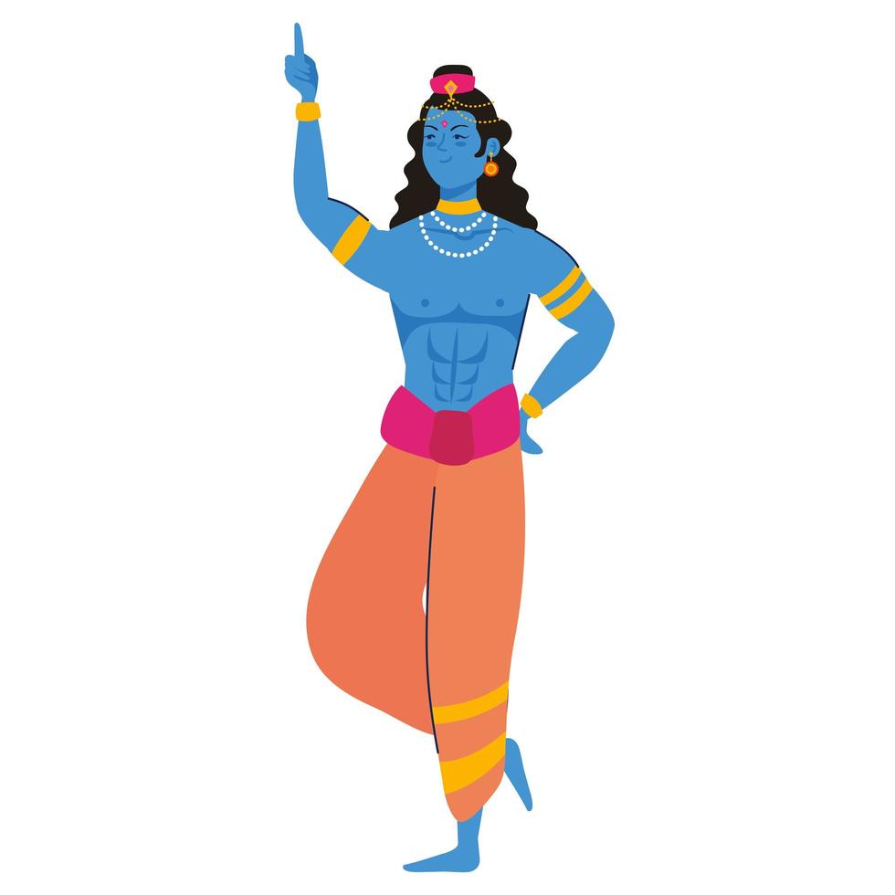 lord krishna character vector