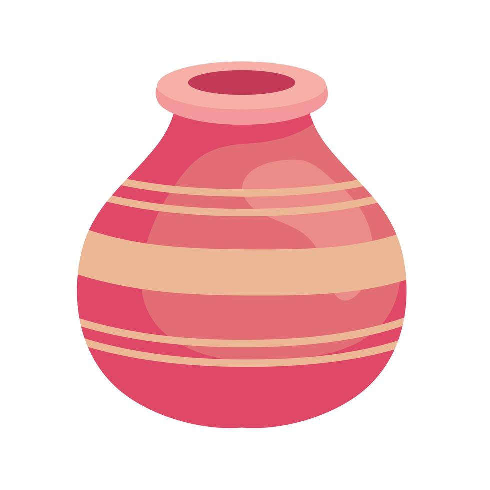 tarro rosa de cerámica vector