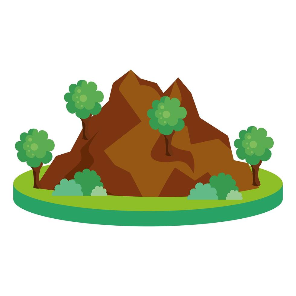mountain with trees vector