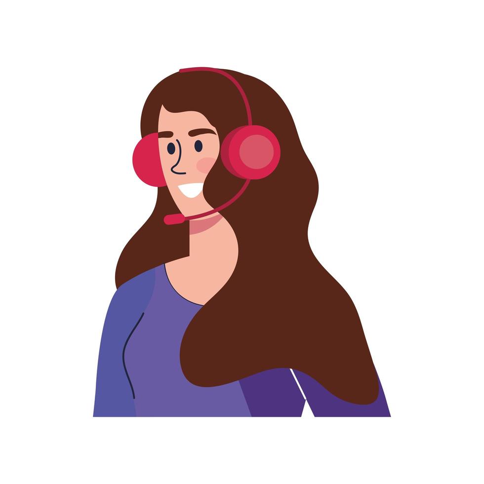 female receptionist with headset vector