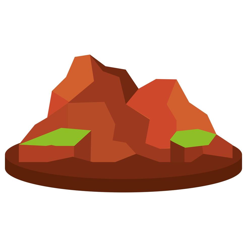 desertic mountain scene vector