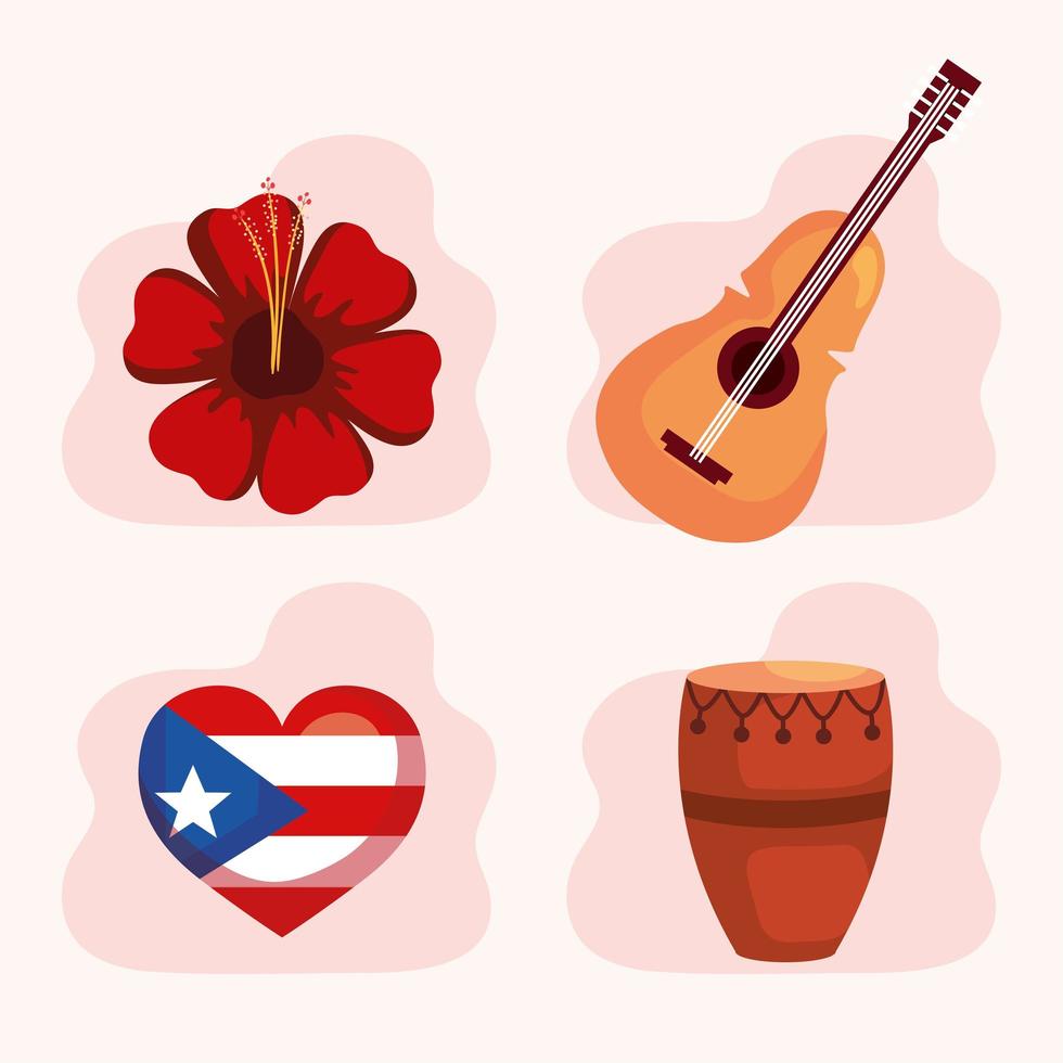 objetos de puerto rico vector