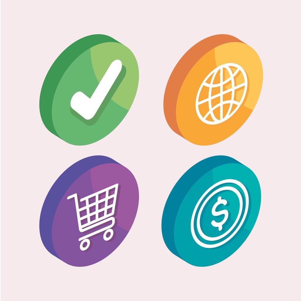 four electronic commerce icons vector