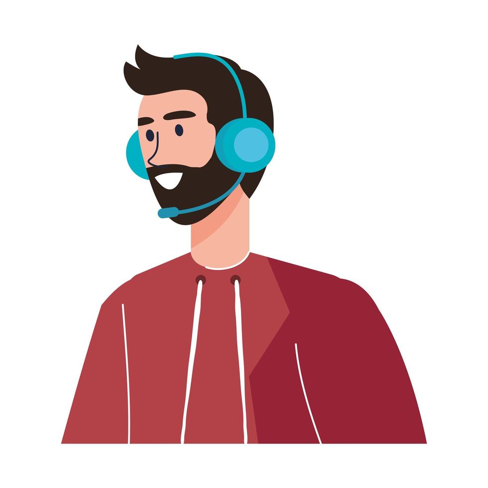 receptionist with headset vector