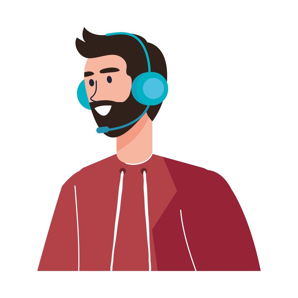 recepcionista con auriculares vector