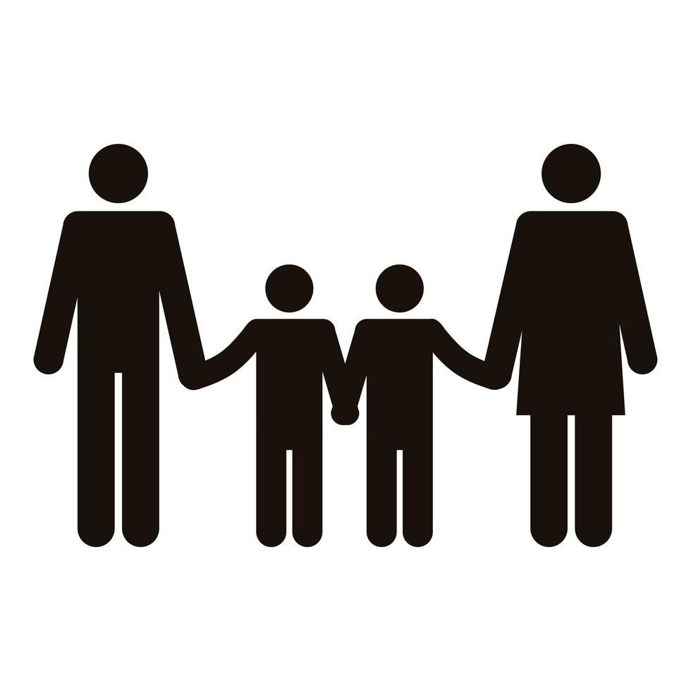 family figures silhouettes vector