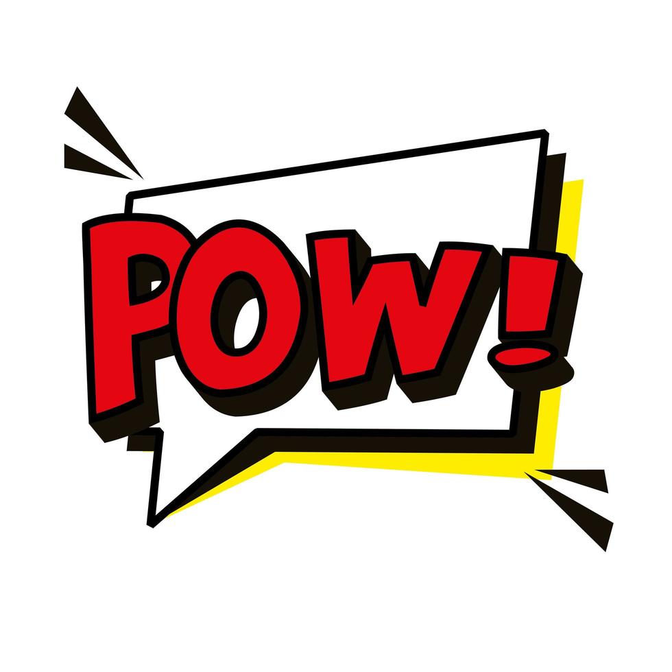 pow onomatopeya cómica vector