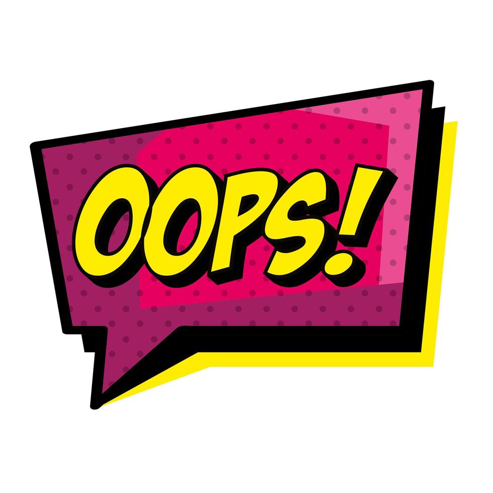 oops comic onomatopoeia vector