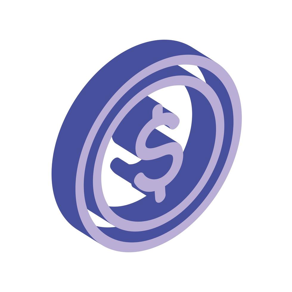 dollar symbol isometric vector