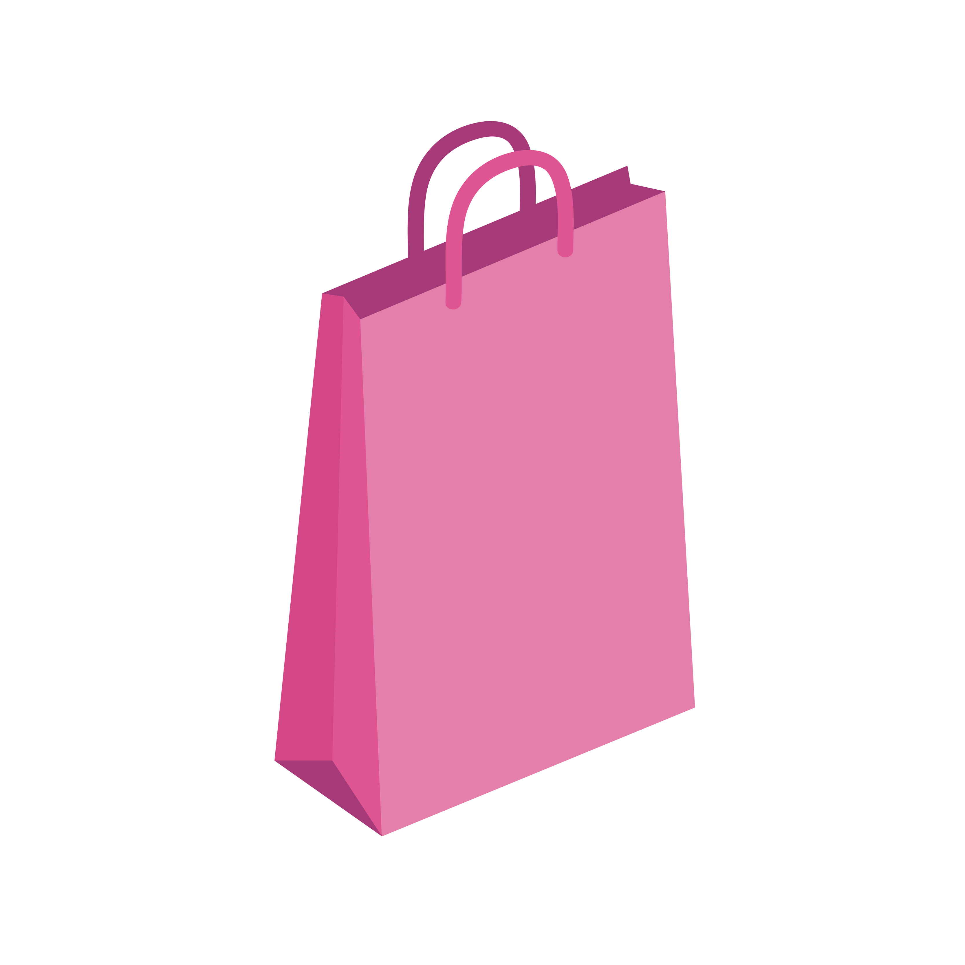 Pink Shopping Bag Or Shop Bag Isolated On A White Background Stock  Illustration - Download Image Now - iStock