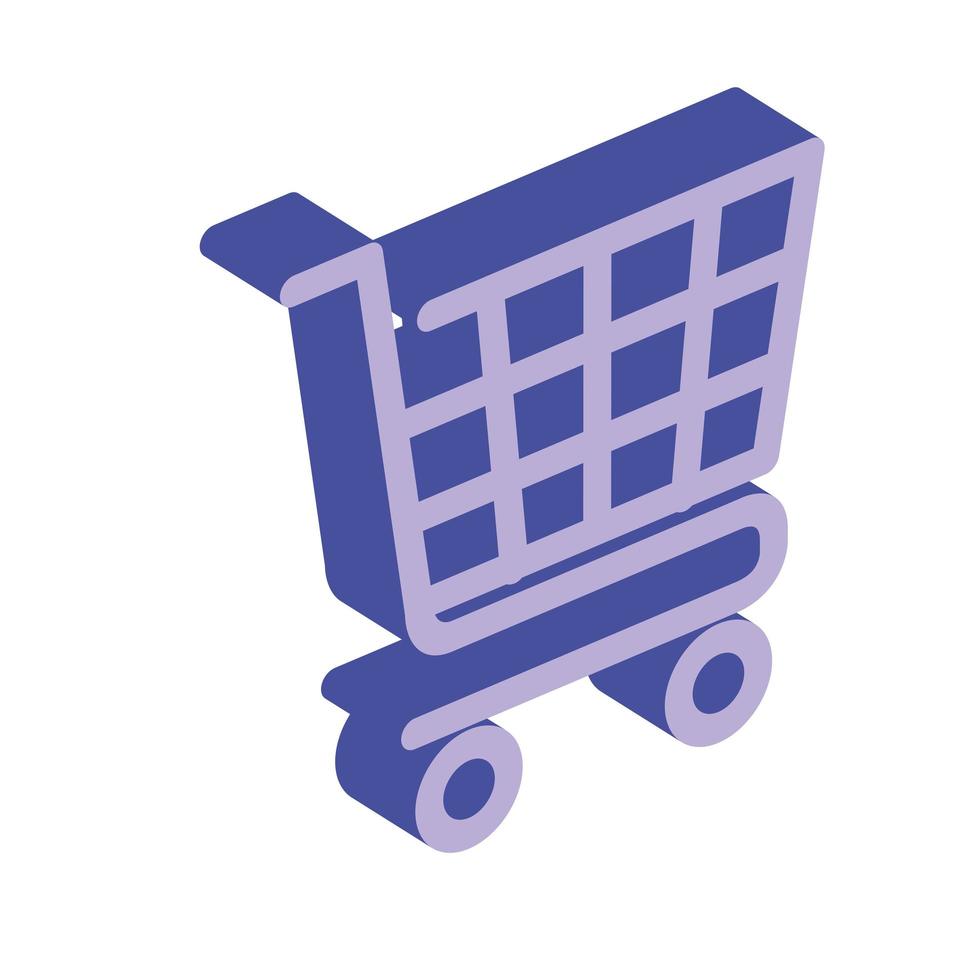 shopping cart isometric vector