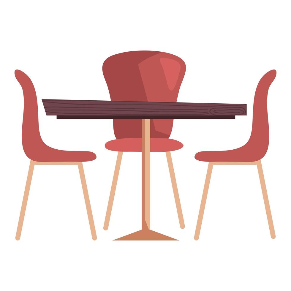 restaurant table and chairs vector