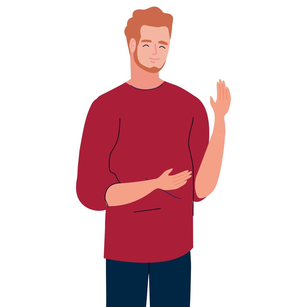 young redhead man character vector