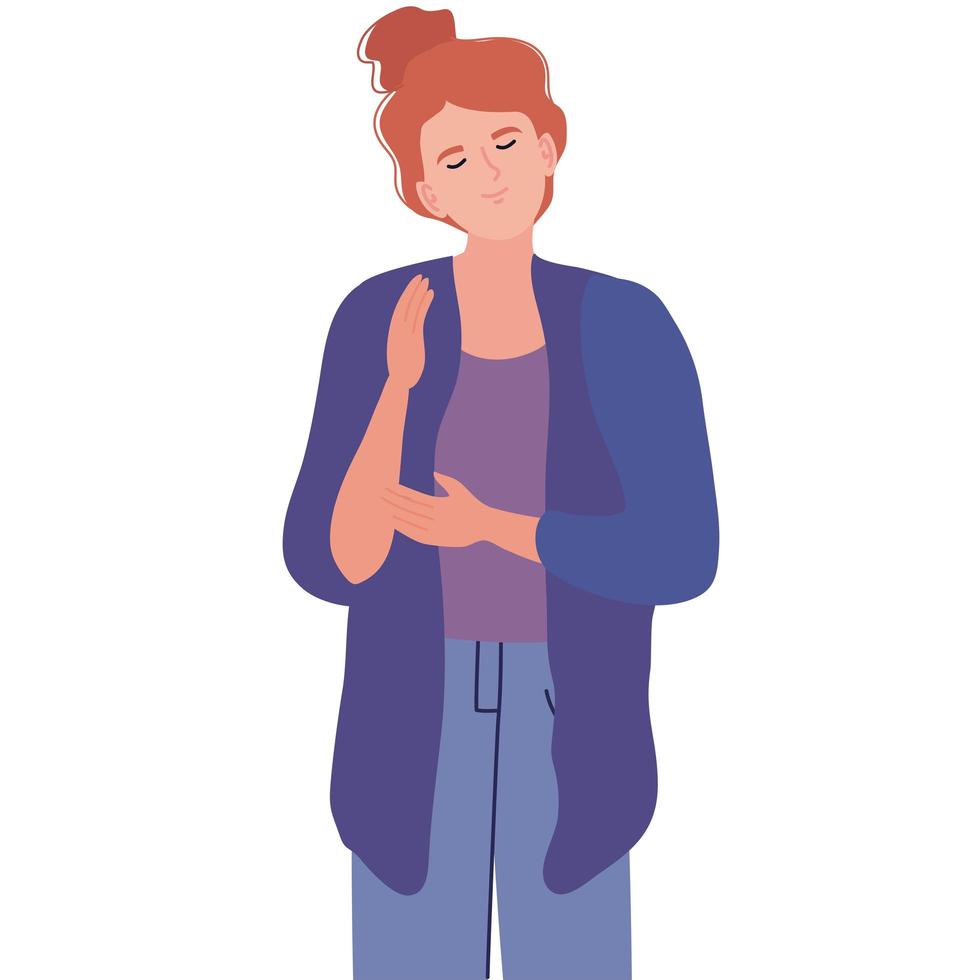 young woman character vector