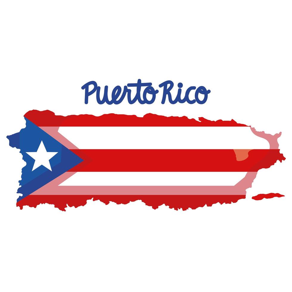 puerto rico flag painted vector