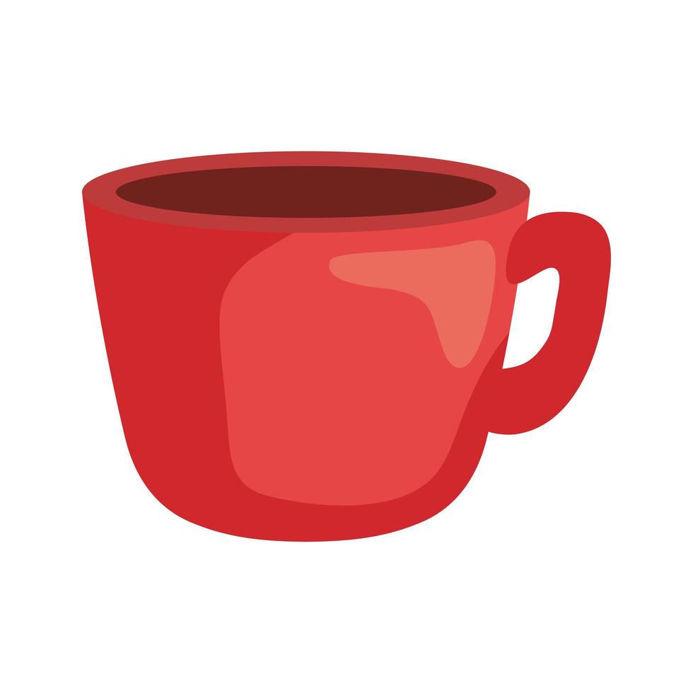 taza de café roja vector