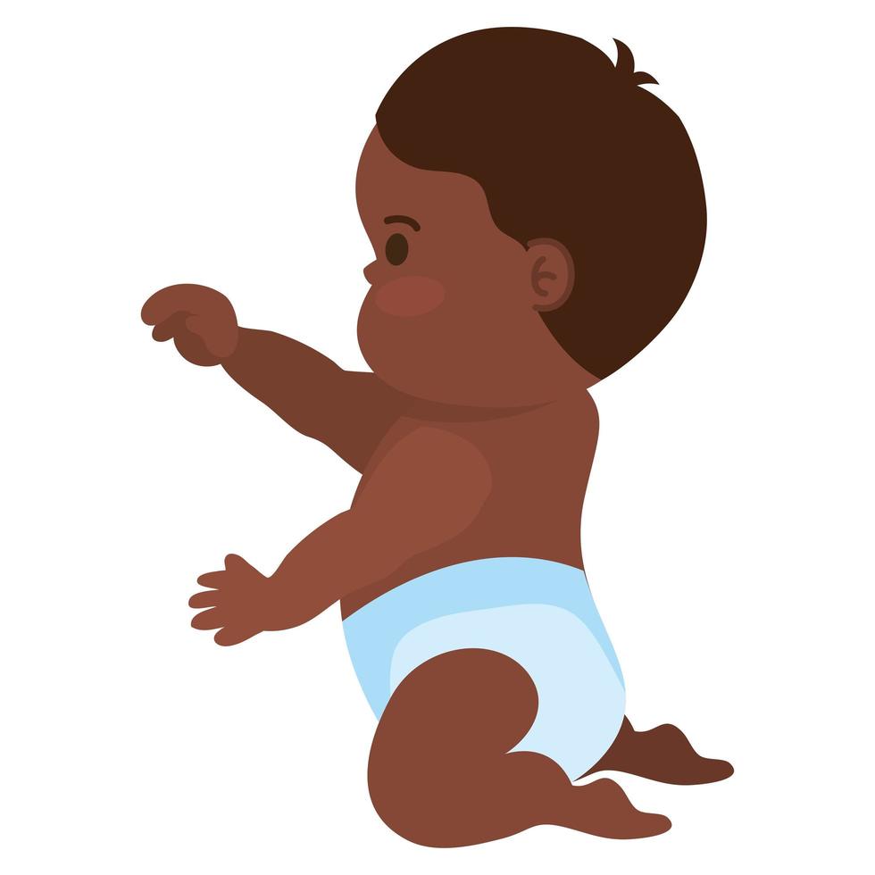 lindo bebé afro vector