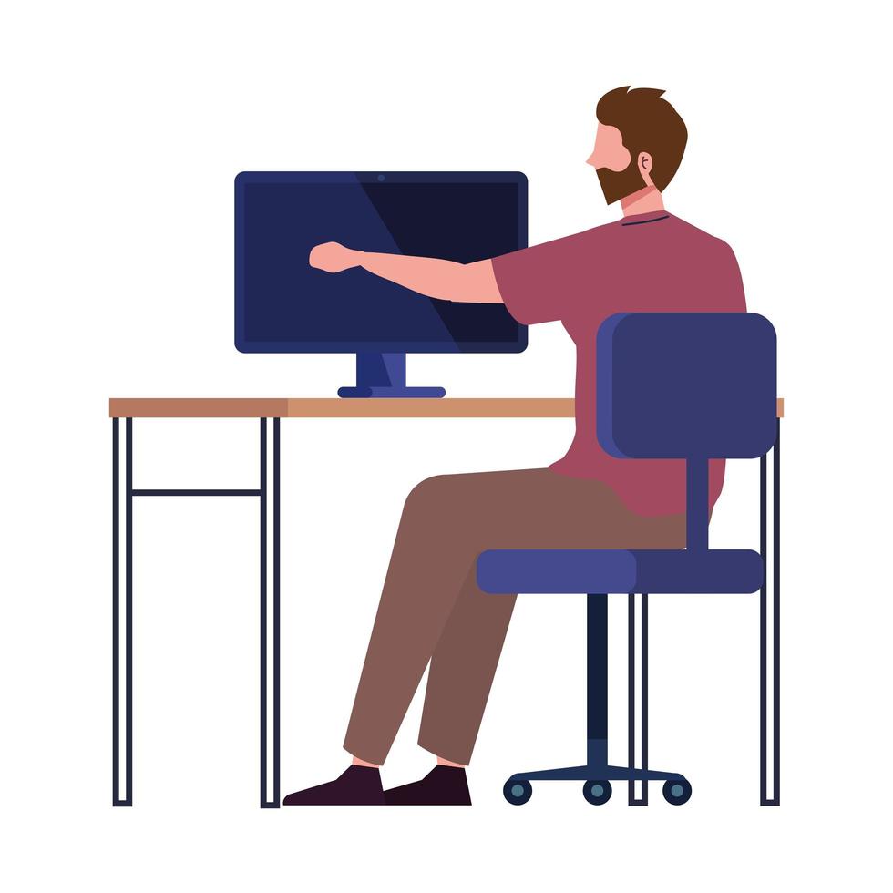 man in workspace vector