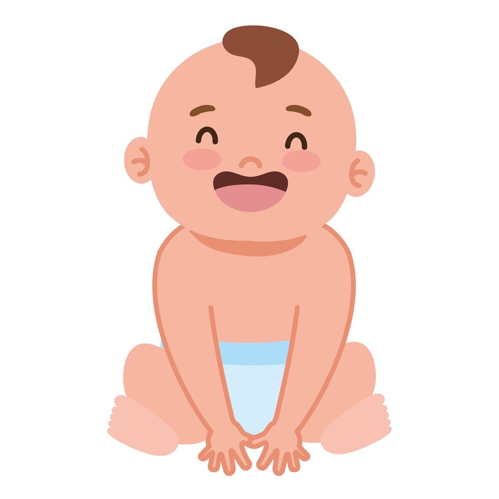 little baby boy seated vector