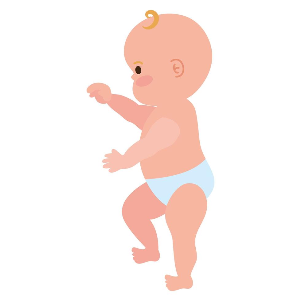 cute baby boy walking vector