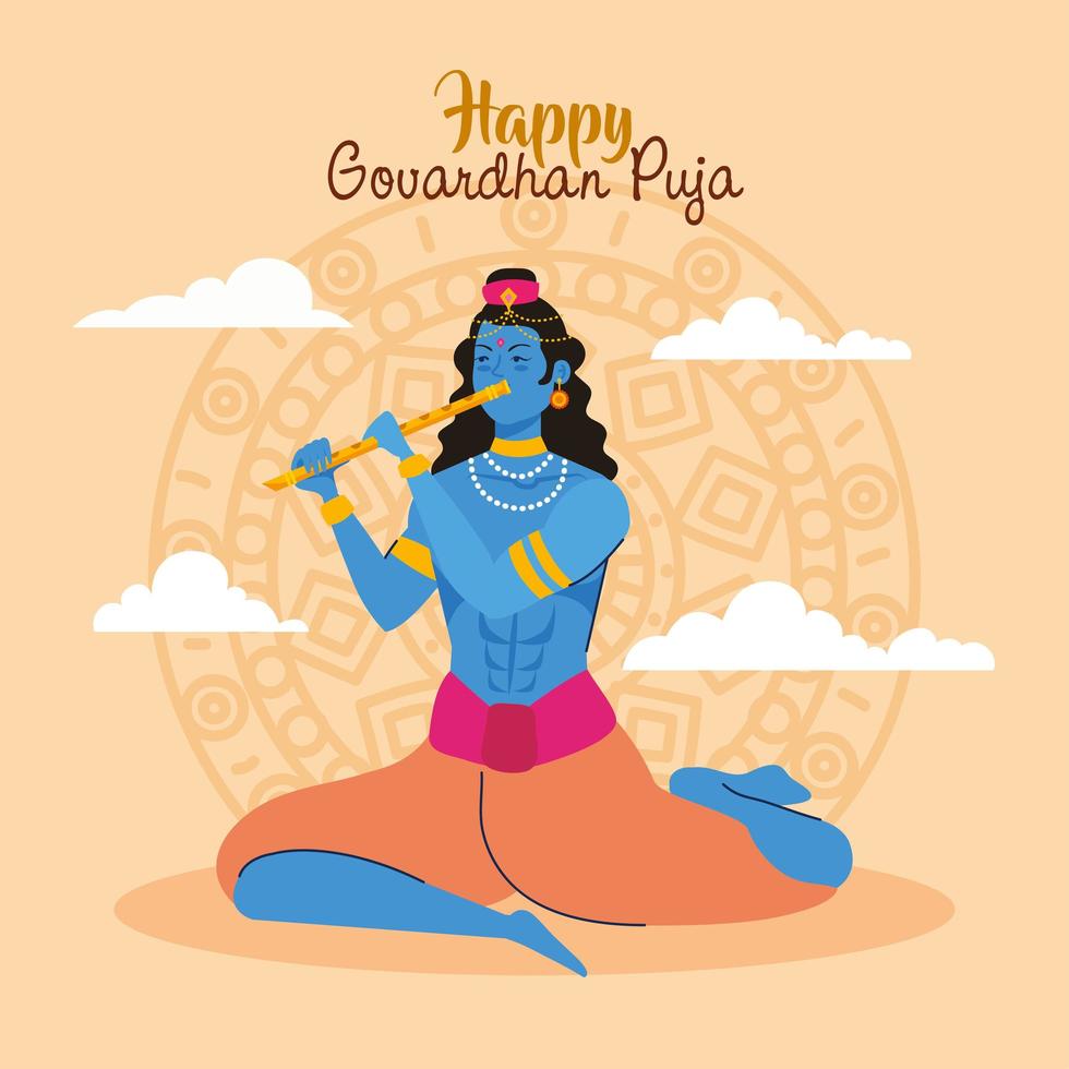 govardhan puja celebration vector