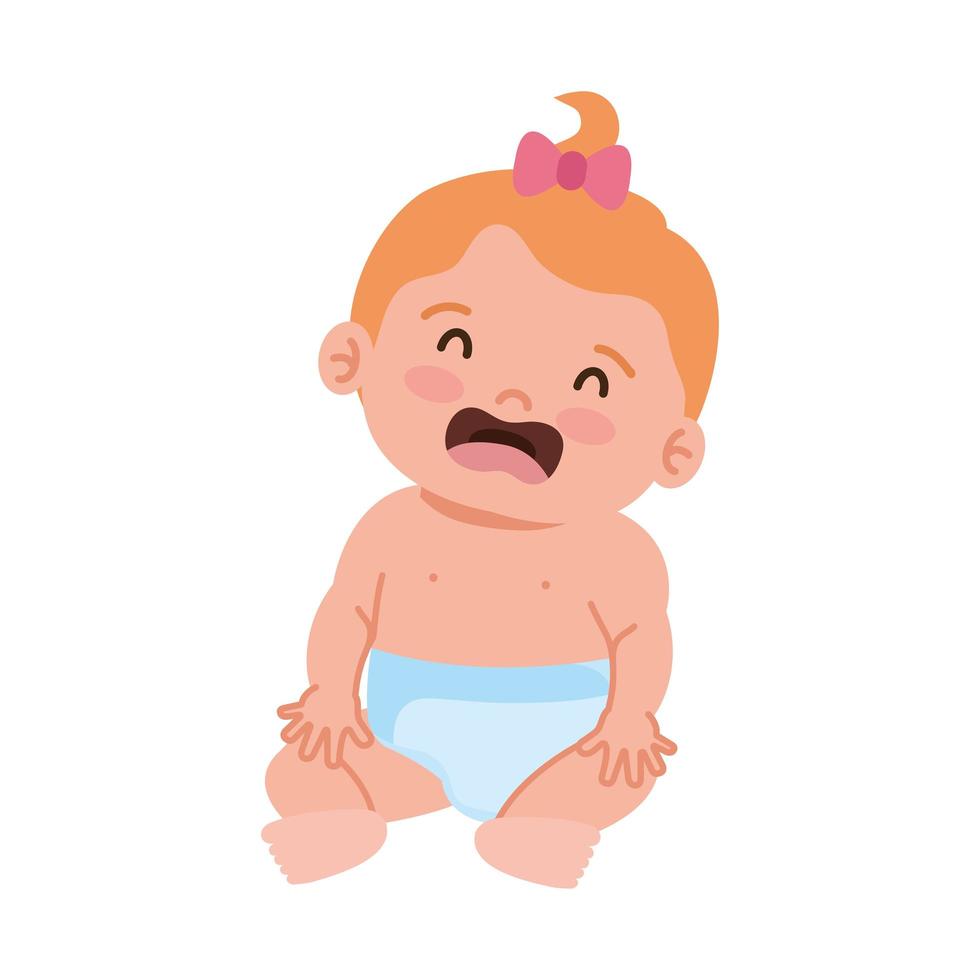 baby girl seated vector