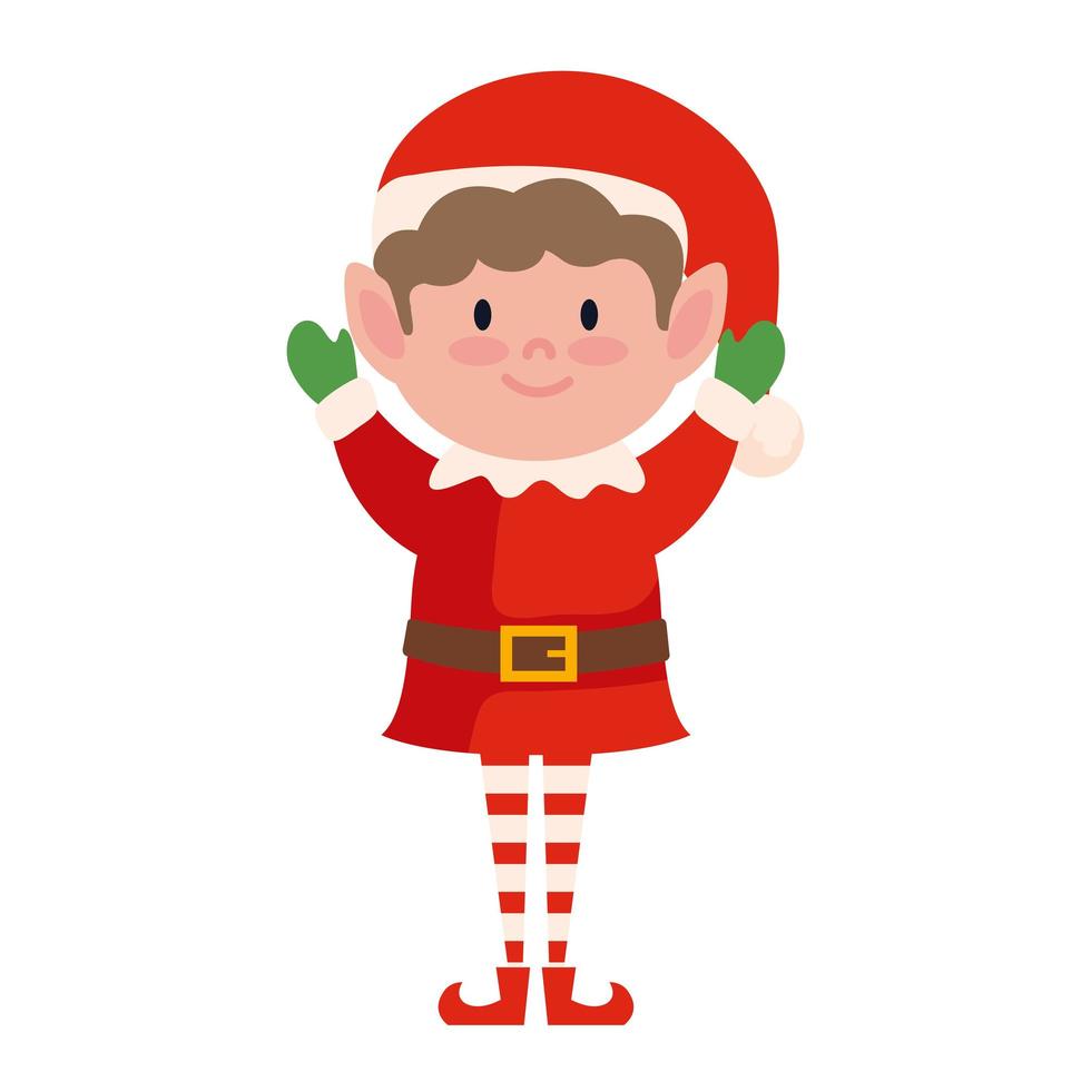 cute elf of christmas vector