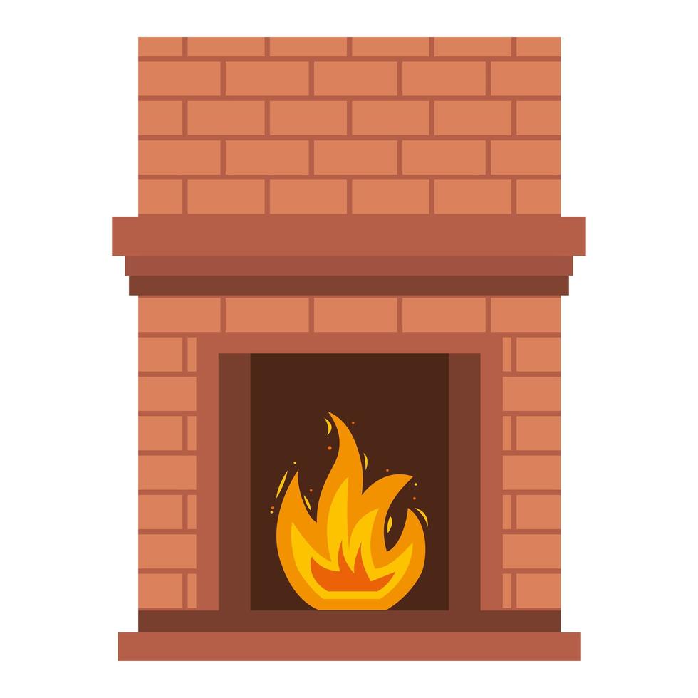 casa con chimenea interior vector