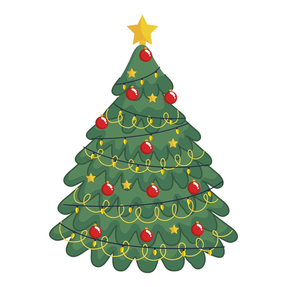 christmas pine tree vector