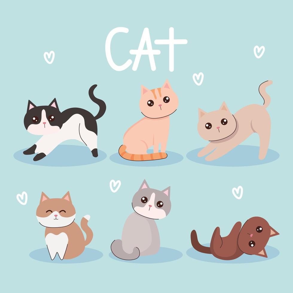 pancarta con lindos gatos vector
