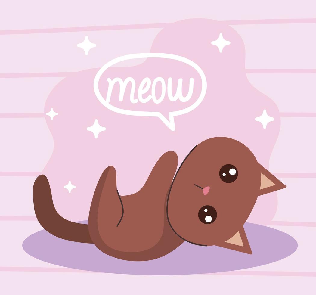 cute cat lying down vector